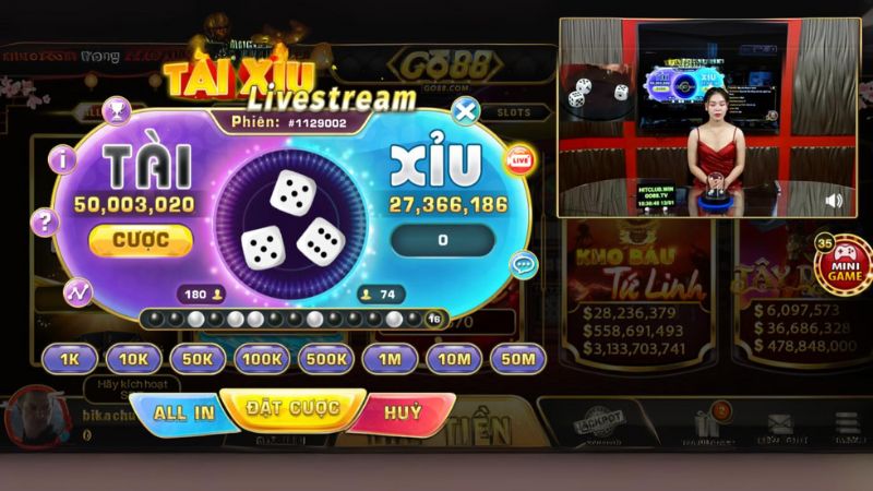 Live tài xỉu với dealer là người thật